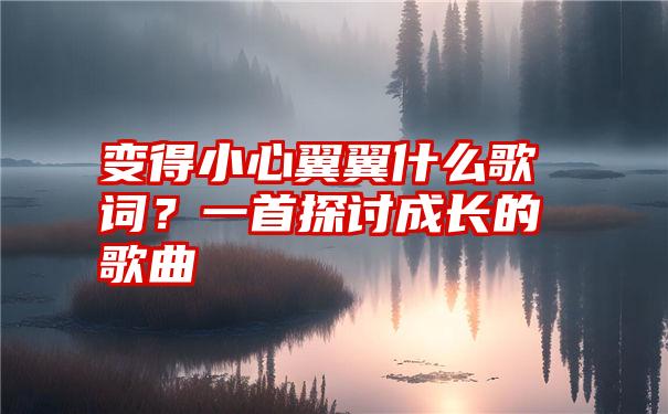 变得小心翼翼什么歌词？一首探讨成长的歌曲