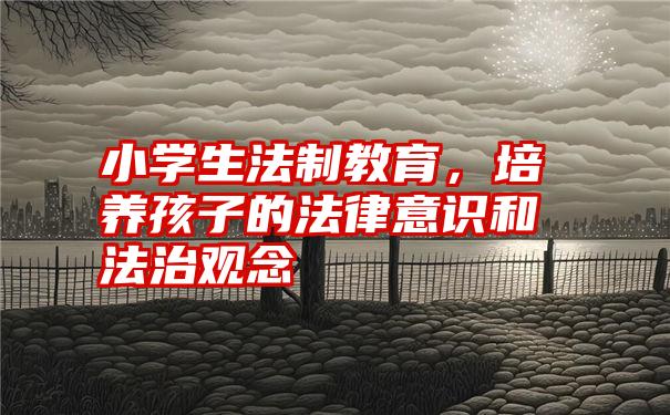 小学生法制教育，培养孩子的法律意识和法治观念