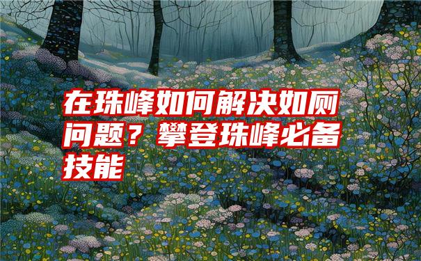 在珠峰如何解决如厕问题？攀登珠峰必备技能