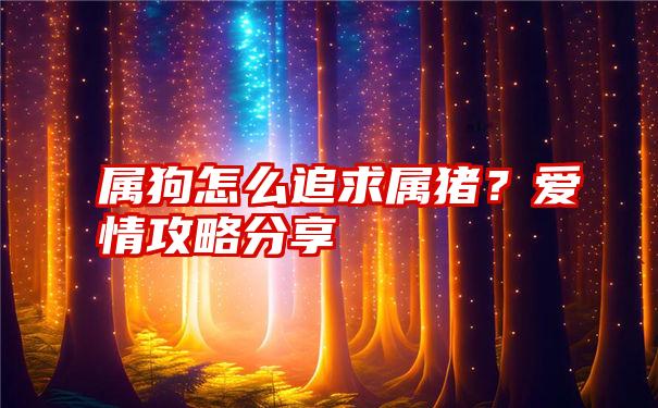 属狗怎么追求属猪？爱情攻略分享