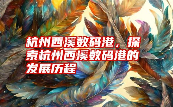 杭州西溪数码港，探索杭州西溪数码港的发展历程