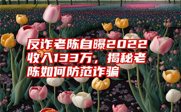 反诈老陈自曝2022收入133万，揭秘老陈如何防范诈骗