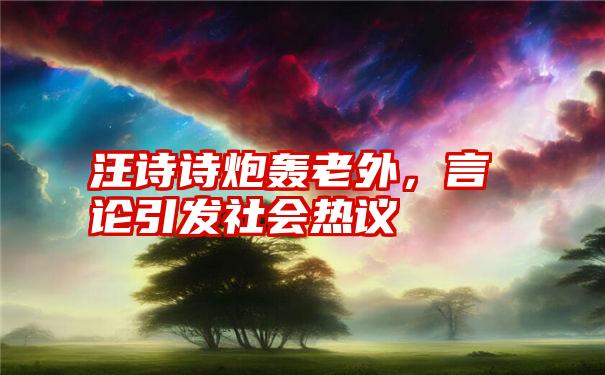 汪诗诗炮轰老外,言论引发社会热议