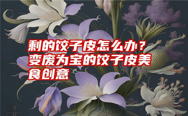 剩的饺子皮怎么办？变废为宝的饺子皮美食创意