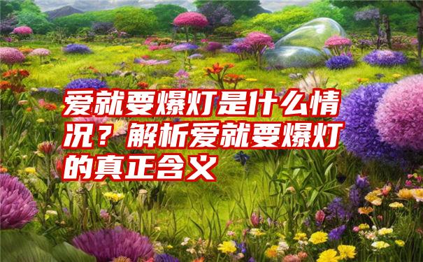 爱就要爆灯是什么情况？解析爱就要爆灯的真正含义