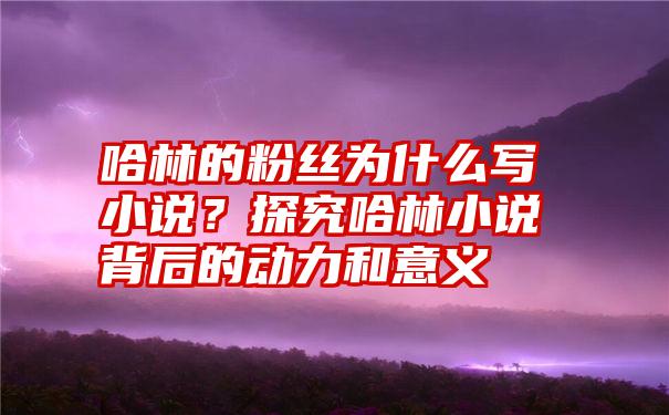 哈林的粉丝为什么写小说？探究哈林小说背后的动力和意义