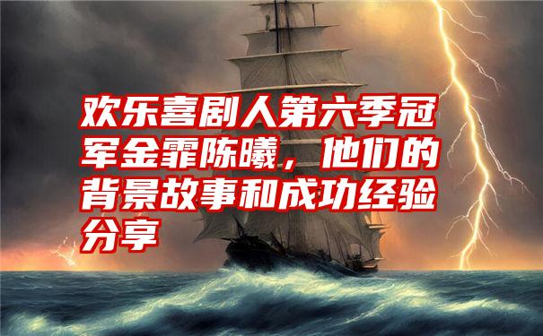 欢乐喜剧人第六季冠军金霏陈曦，他们的背景故事和成功经验分享