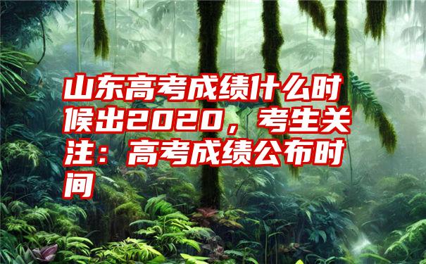 山东高考成绩什么时候出2020，考生关注：高考成绩公布时间