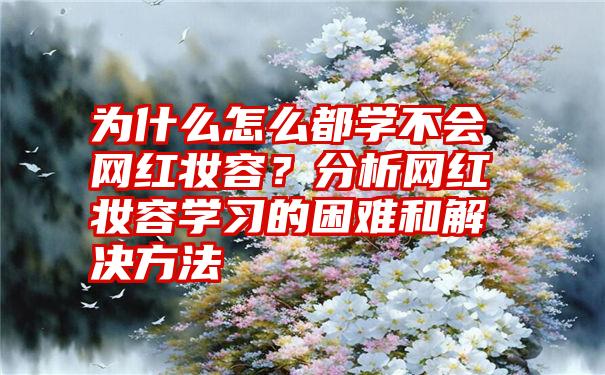 为什么怎么都学不会网红妆容？分析网红妆容学习的困难和解决方法