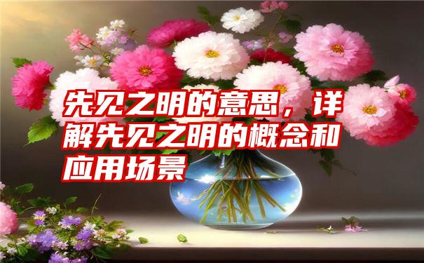 先见之明的意思，详解先见之明的概念和应用场景