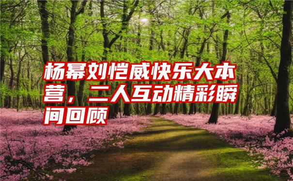 杨幂刘恺威快乐大本营，二人互动精彩瞬间回顾