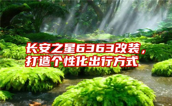 长安之星6363改装，打造个性化出行方式