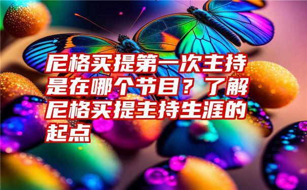 尼格买提第一次主持是在哪个节目？了解尼格买提主持生涯的起点