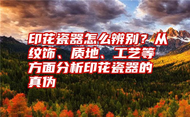 印花瓷器怎么辨别？从纹饰、质地、工艺等方面分析印花瓷器的真伪