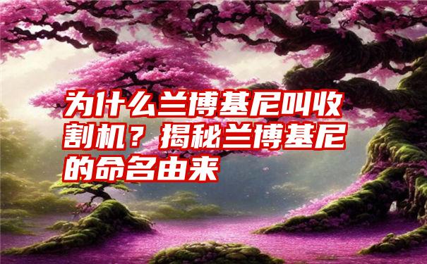 为什么兰博基尼叫收割机？揭秘兰博基尼的命名由来