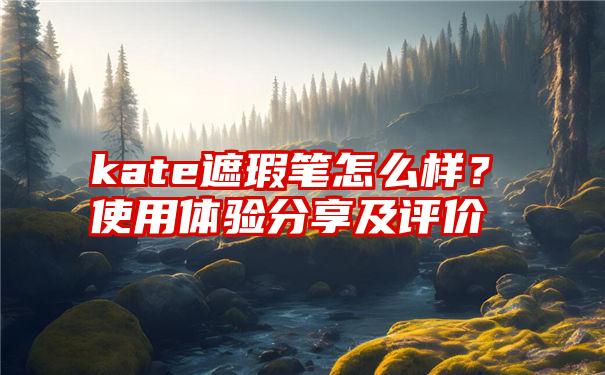 kate遮瑕笔怎么样？使用体验分享及评价