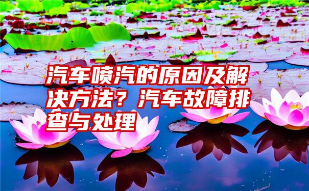 汽车喷汽的原因及解决方法？汽车故障排查与处理