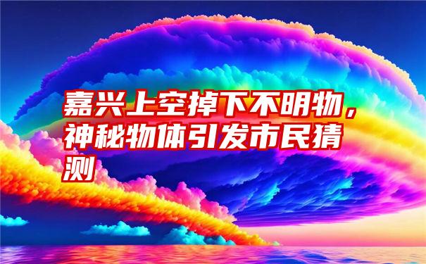 嘉兴上空掉下不明物，神秘物体引发市民猜测