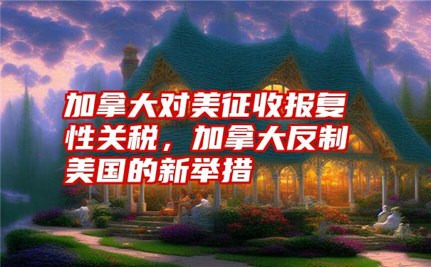 加拿大对美征收报复性关税，加拿大反制美国的新举措