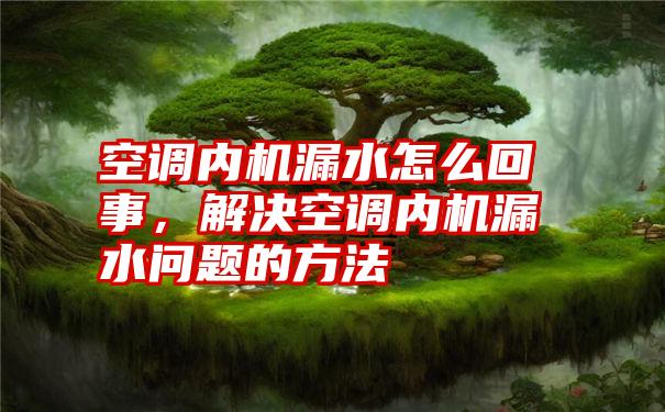 空调内机漏水怎么回事，解决空调内机漏水问题的方法