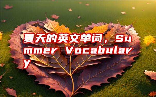 夏天的英文单词，Summer Vocabulary