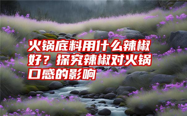 火锅底料用什么辣椒好？探究辣椒对火锅口感的影响