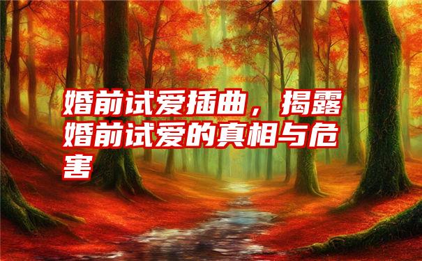 婚前试爱插曲，揭露婚前试爱的真相与危害