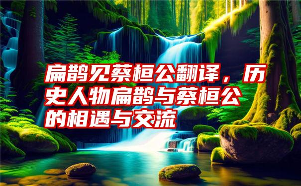 扁鹊见蔡桓公翻译，历史人物扁鹊与蔡桓公的相遇与交流