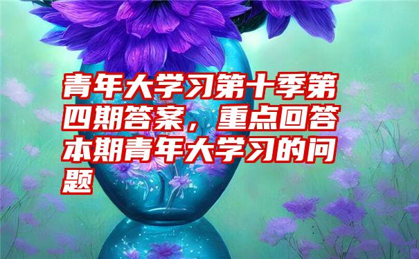 青年大学习第十季第四期答案，重点回答本期青年大学习的问题