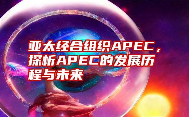 亚太经合组织APEC，探析APEC的发展历程与未来