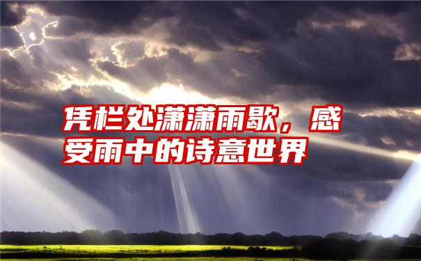 凭栏处潇潇雨歇，感受雨中的诗意世界