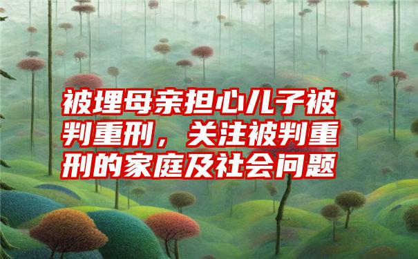 被埋母亲担心儿子被判重刑，关注被判重刑的家庭及社会问题