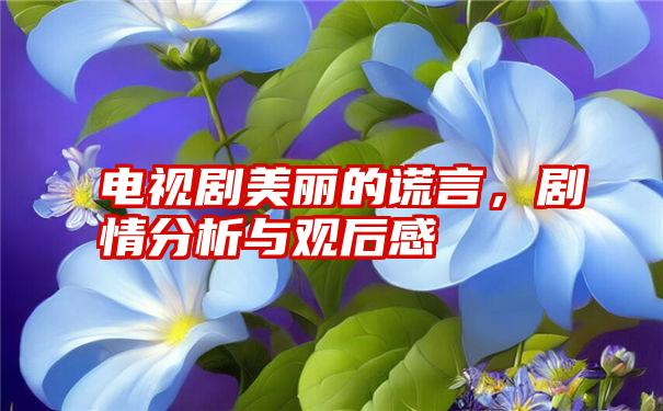 电视剧美丽的谎言,剧情分析与观后感