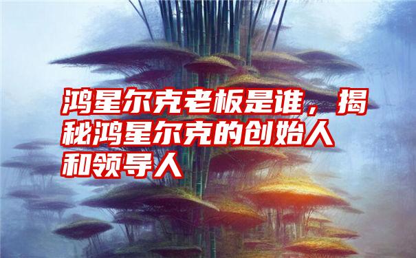 鸿星尔克老板是谁，揭秘鸿星尔克的创始人和领导人