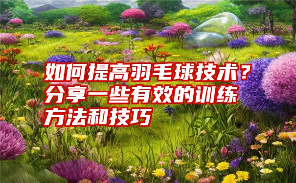 如何提高羽毛球技术？分享一些有效的训练方法和技巧