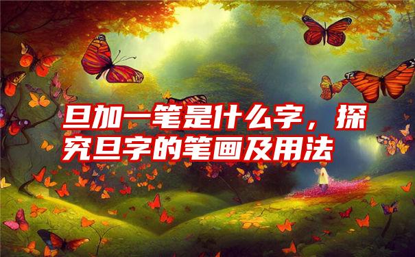 旦加一笔是什么字，探究旦字的笔画及用法