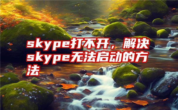 skype打不开，解决skype无法启动的方法