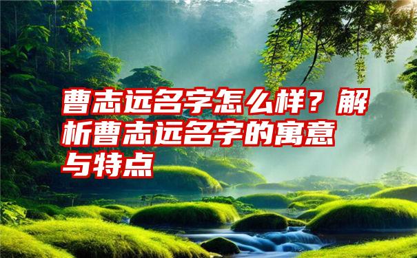 曹志远名字怎么样？解析曹志远名字的寓意与特点