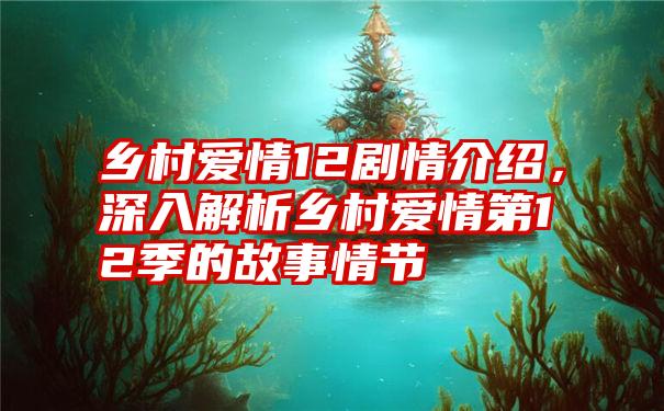 乡村爱情12剧情介绍，深入解析乡村爱情第12季的故事情节