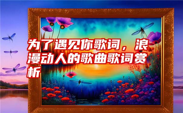 为了遇见你歌词,浪漫动人的歌曲歌词赏析