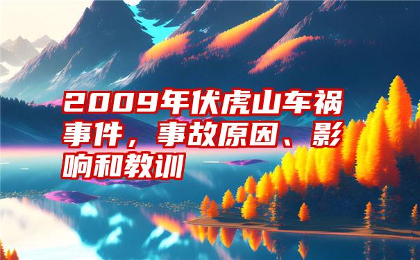 2009年伏虎山车祸事件，事故原因、影响和教训