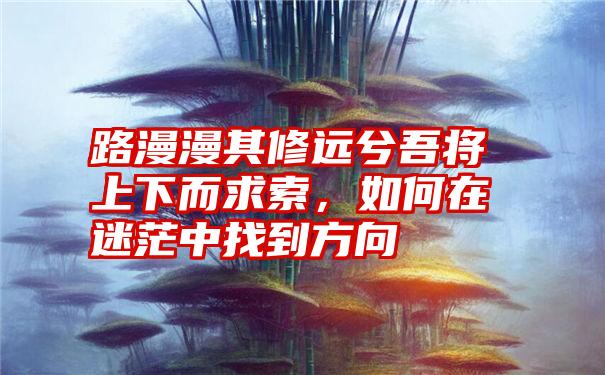路漫漫其修远兮吾将上下而求索，如何在迷茫中找到方向