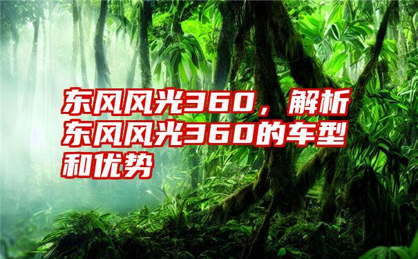 东风风光360，解析东风风光360的车型和优势