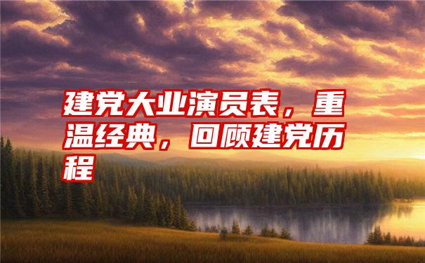 建党大业演员表，重温经典，回顾建党历程