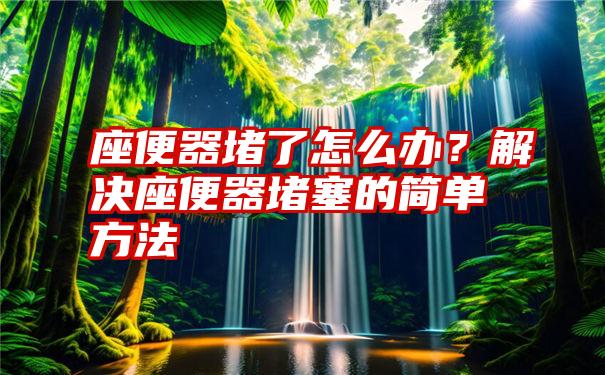 座便器堵了怎么办？解决座便器堵塞的简单方法