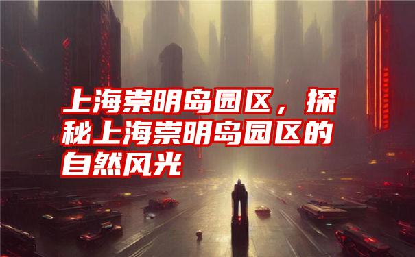 上海崇明岛园区,探秘上海崇明岛园区的自然风光