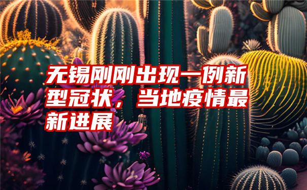 无锡刚刚出现一例新型冠状，当地疫情最新进展