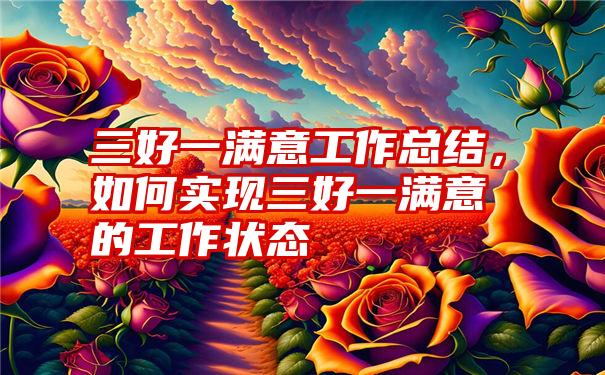 三好一满意工作总结，如何实现三好一满意的工作状态