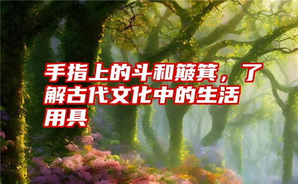 手指上的斗和簸箕,了解古代文化中的生活用具