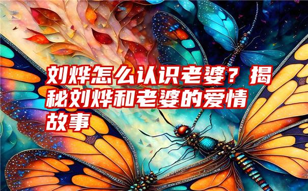 刘烨怎么认识老婆？揭秘刘烨和老婆的爱情故事